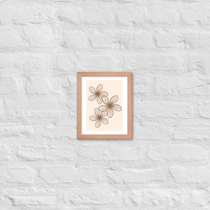 Elegant Minimalist Floral Poster - Red Oak / 8″×10″ - Framed