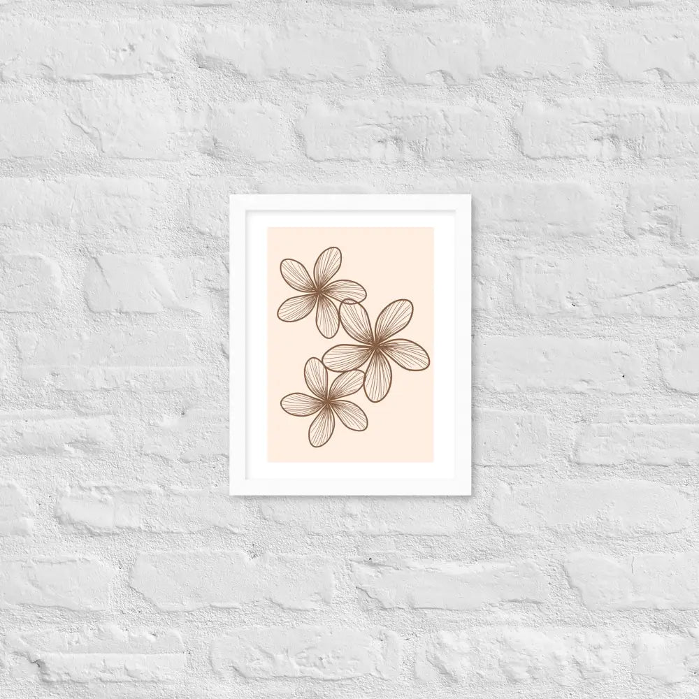 Elegant Minimalist Floral Poster - White / 11″×14″ - Framed