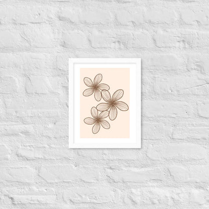 Elegant Minimalist Floral Poster - White / 11″×14″ - Framed