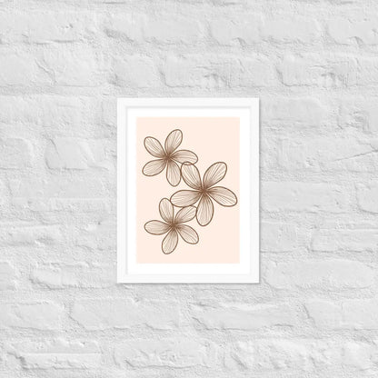 Elegant Minimalist Floral Poster - White / 12″×16″ - Framed