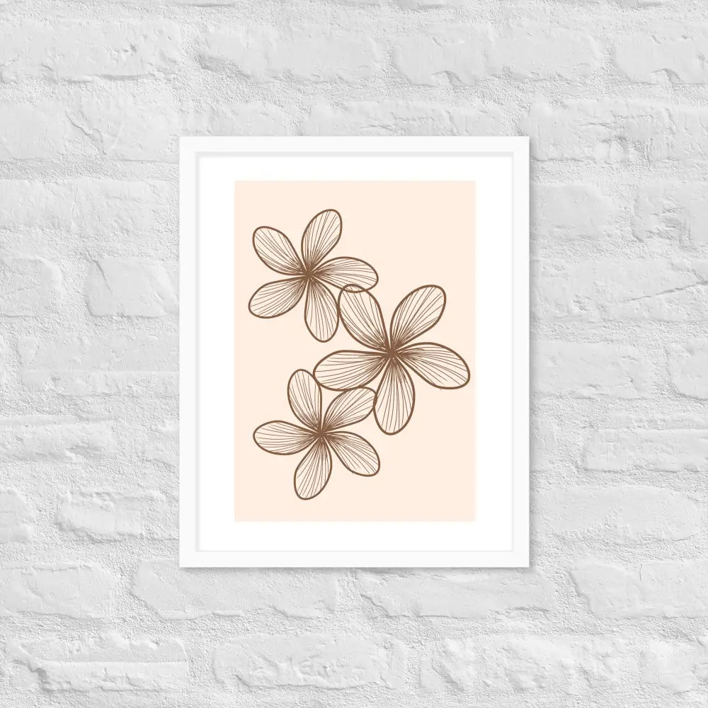 Elegant Minimalist Floral Poster - White / 16″×20″ - Framed