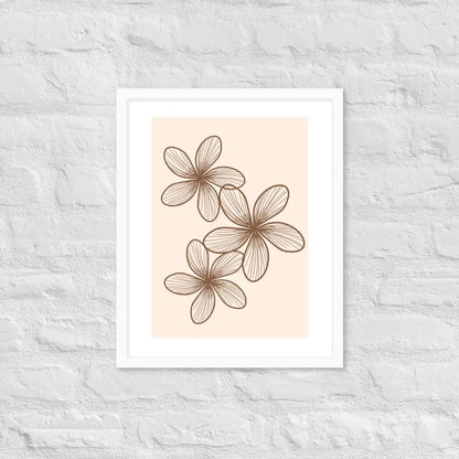 Elegant Minimalist Floral Poster - White / 16″×20″ - Framed