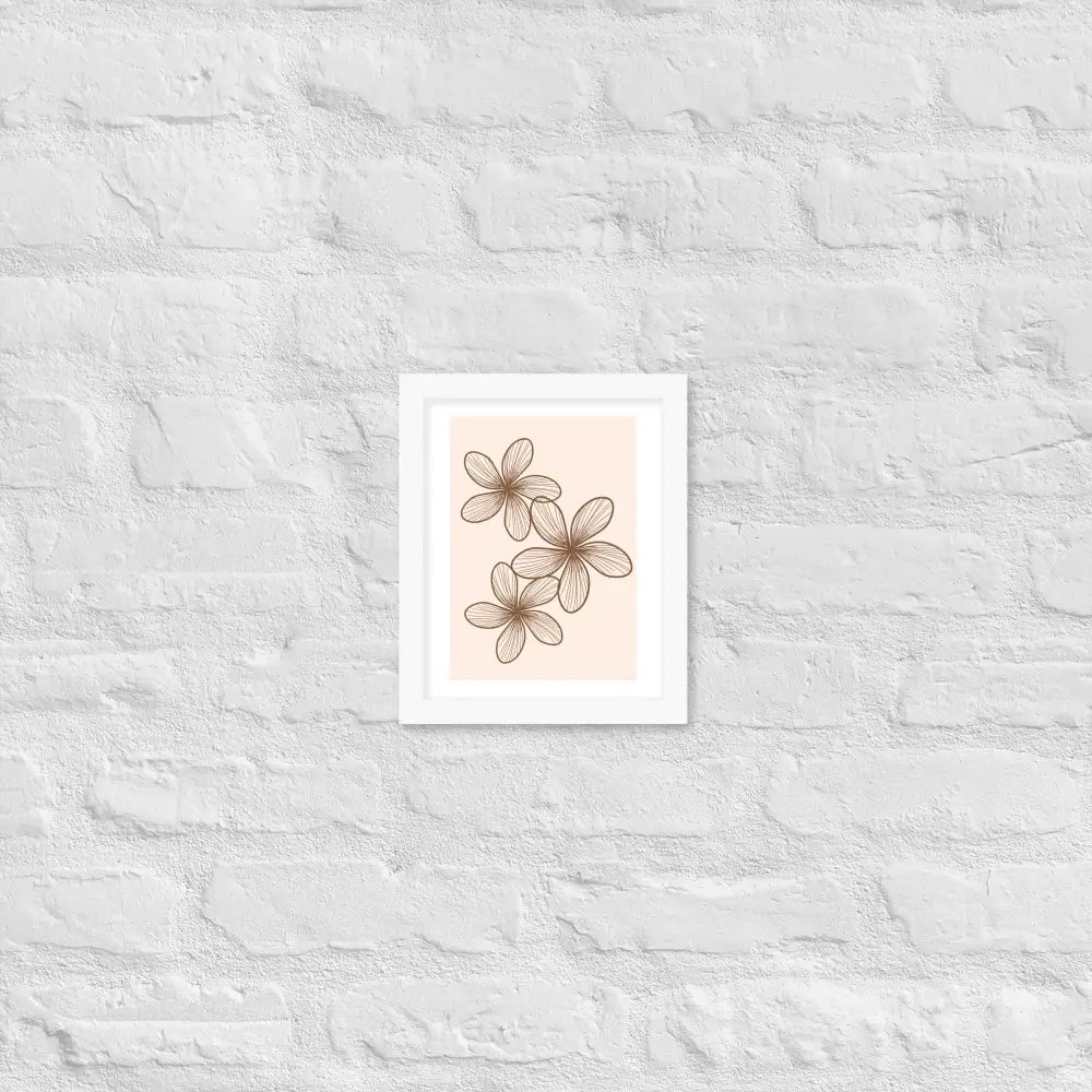 Elegant Minimalist Floral Poster - White / 8″×10″ - Framed