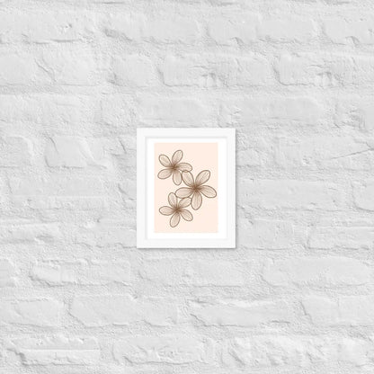 Elegant Minimalist Floral Poster - White / 8″×10″ - Framed