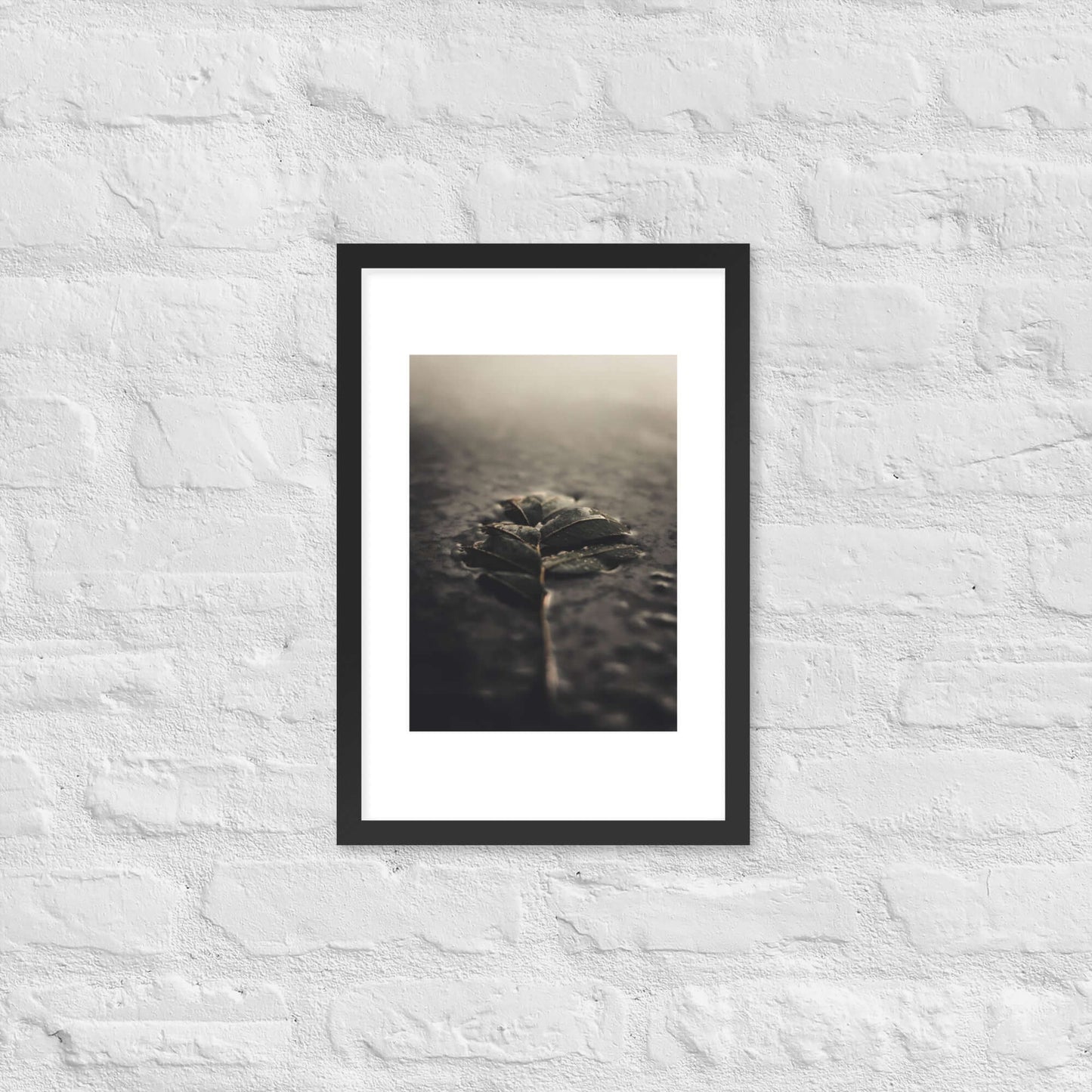 Mystical Nature Framed Poster | Serene Foggy Leaf Wall Art - StylishKnots