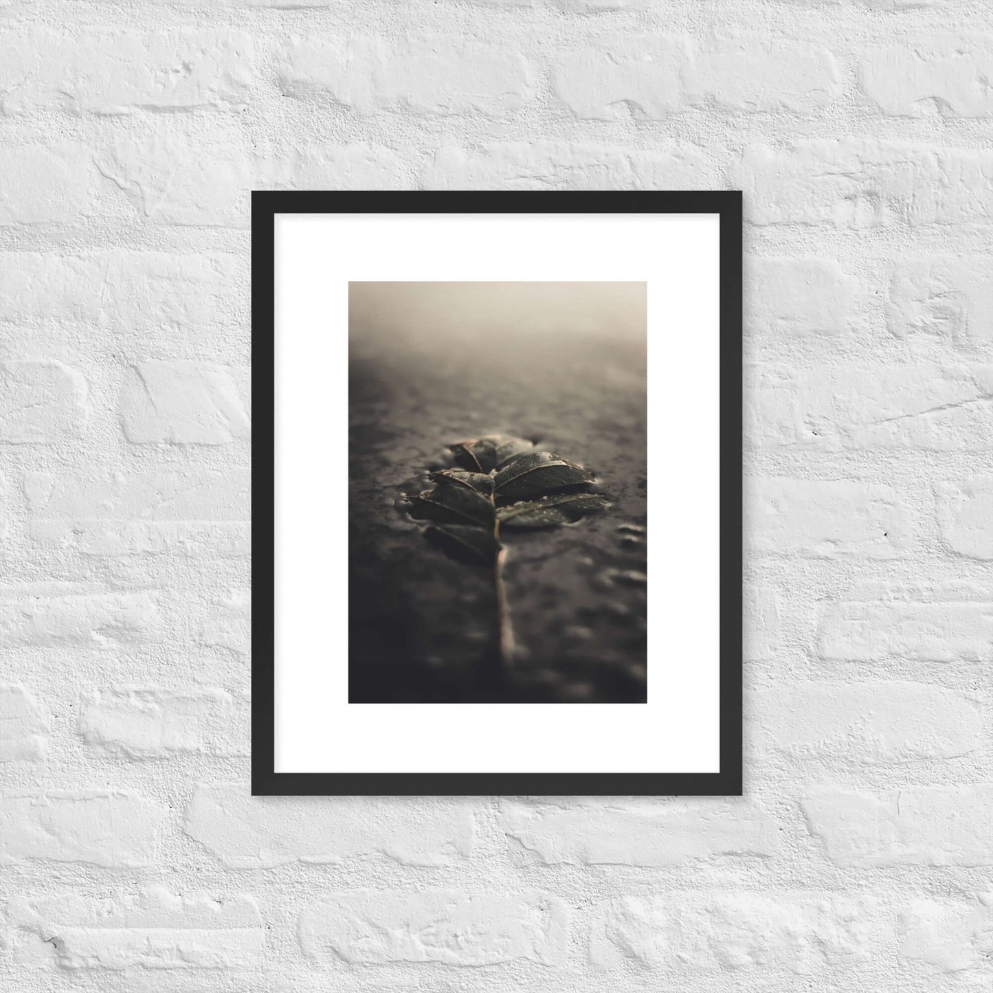 Mystical Nature Framed Poster | Serene Foggy Leaf Wall Art - StylishKnots