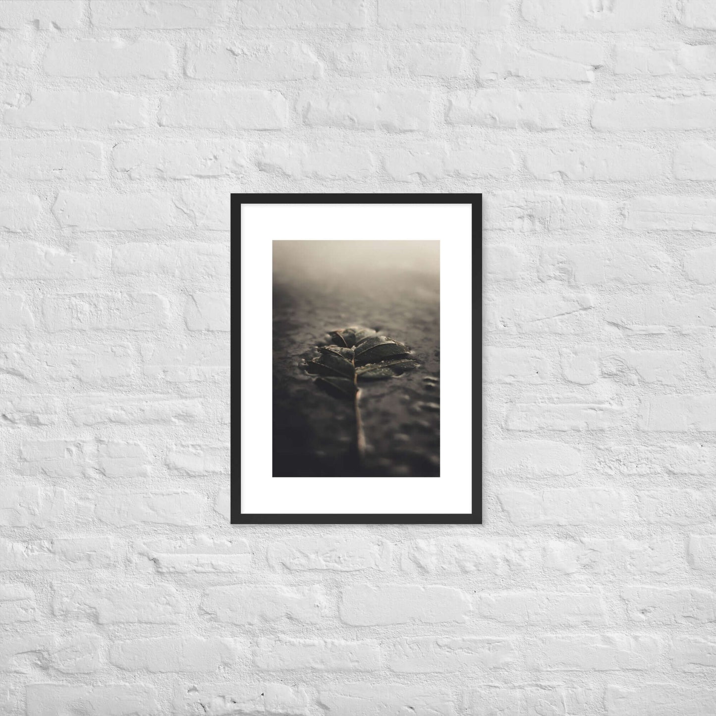 Mystical Nature Framed Poster | Serene Foggy Leaf Wall Art - StylishKnots