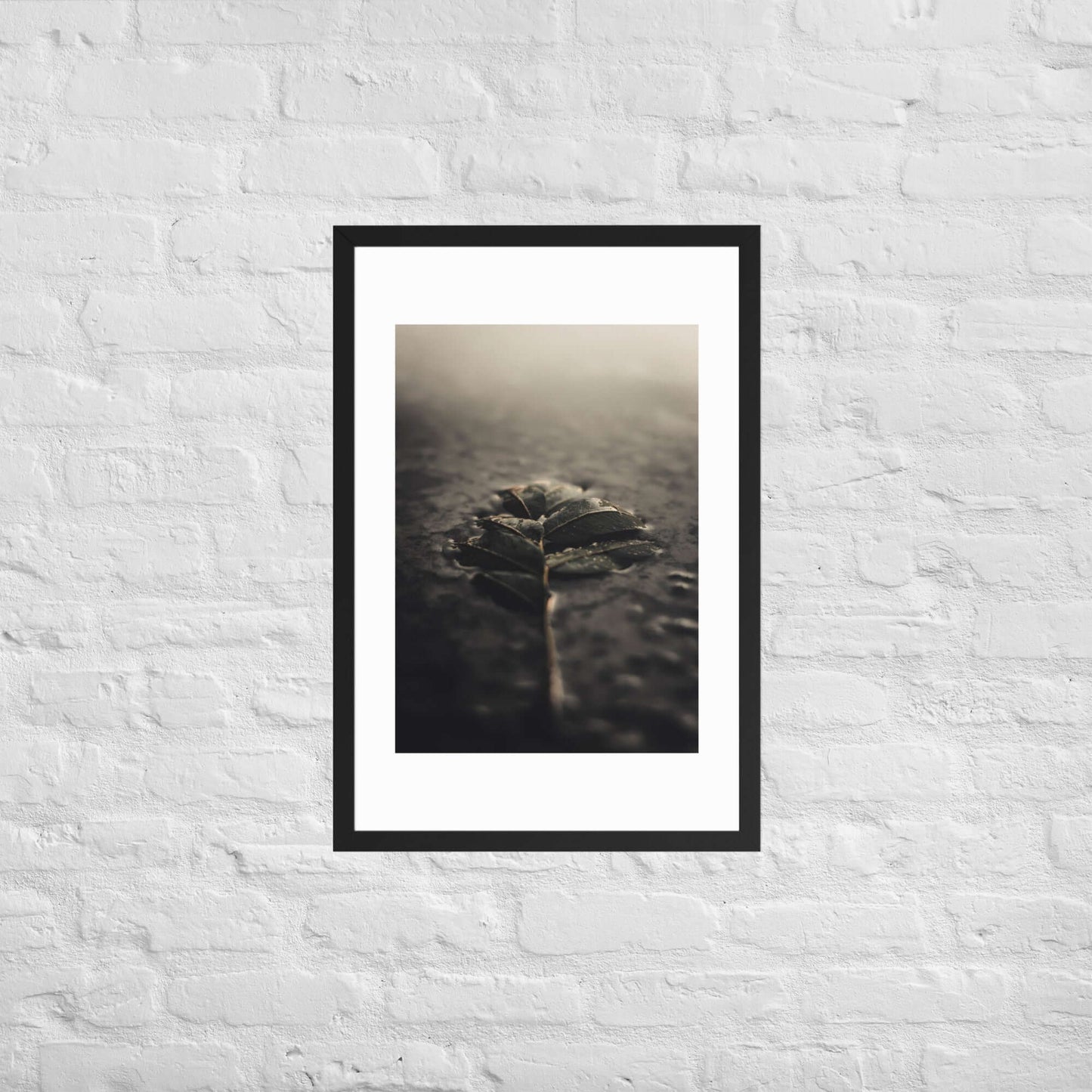Mystical Nature Framed Poster | Serene Foggy Leaf Wall Art - StylishKnots