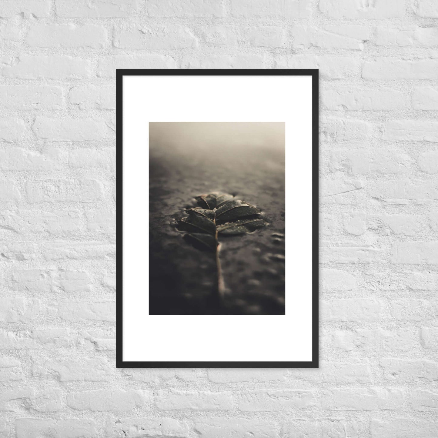 Mystical Nature Framed Poster | Serene Foggy Leaf Wall Art - StylishKnots