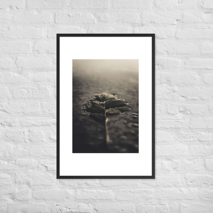 Mystical Nature Framed Poster | Serene Foggy Leaf Wall Art - StylishKnots