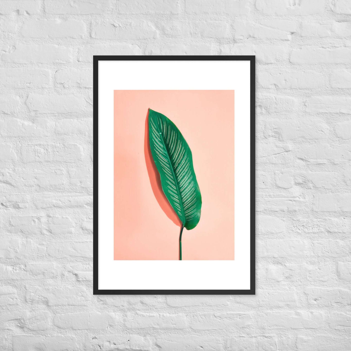 Minimalist Tropical Leaf Framed Poster | Modern Botanical Wall Art - StylishKnots
