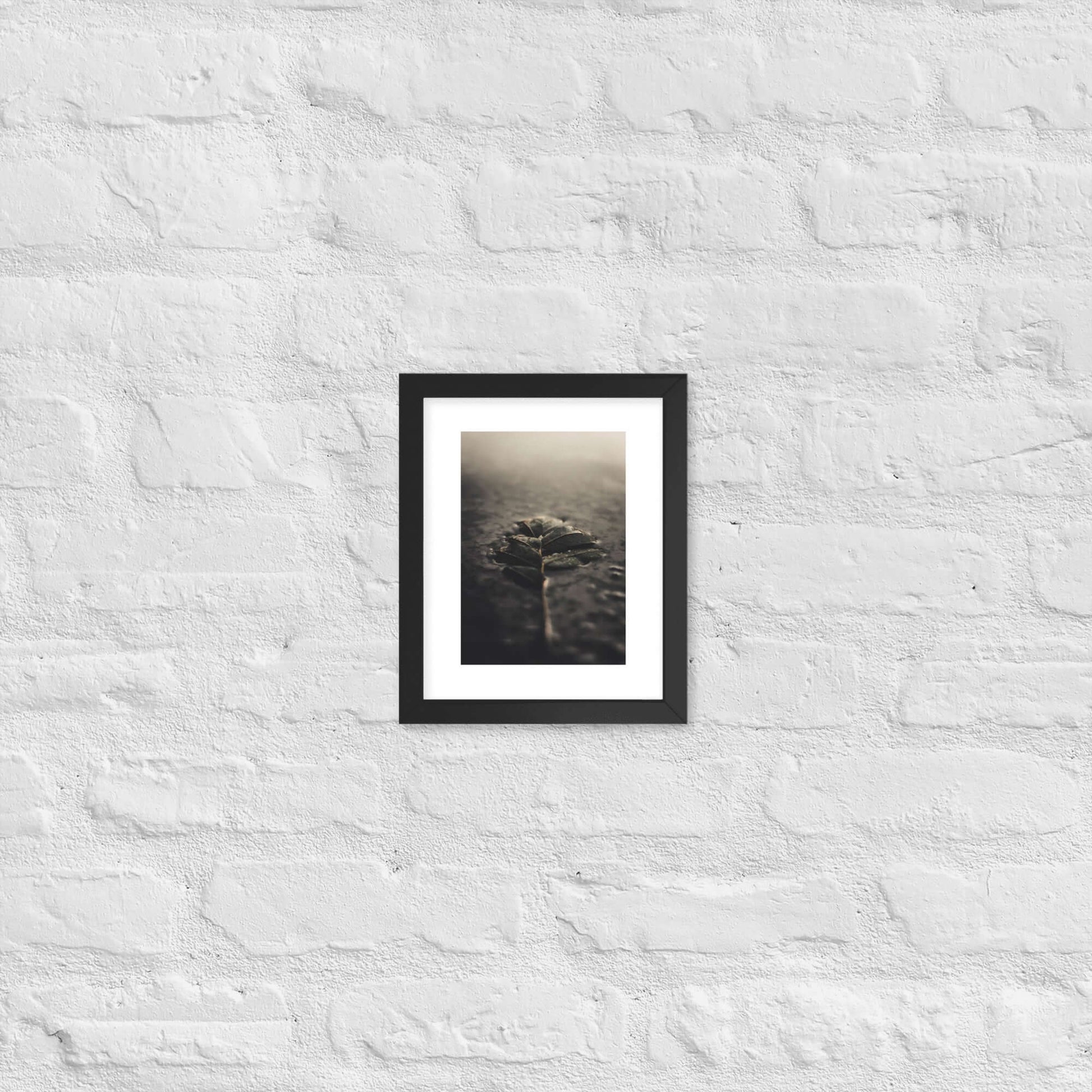 Mystical Nature Framed Poster | Serene Foggy Leaf Wall Art - StylishKnots