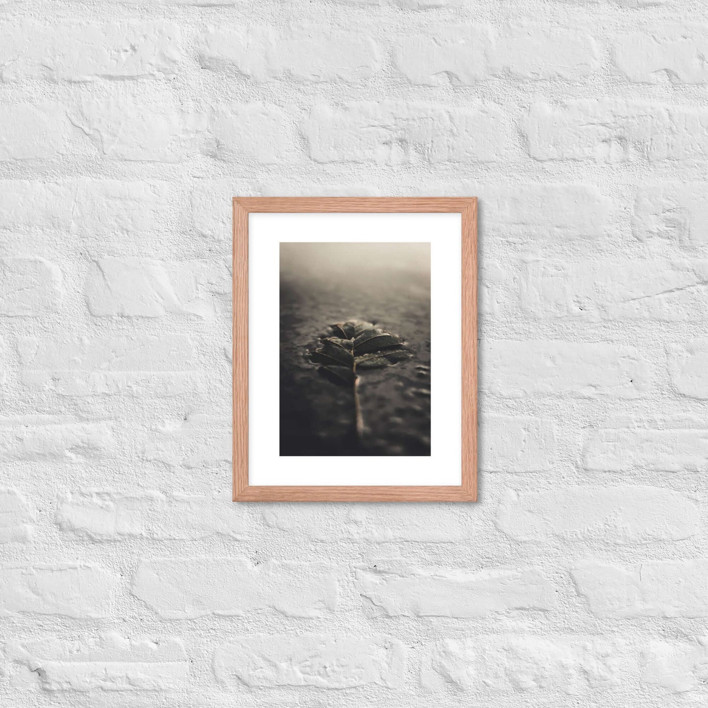 Mystical Nature Framed Poster | Serene Foggy Leaf Wall Art - StylishKnots