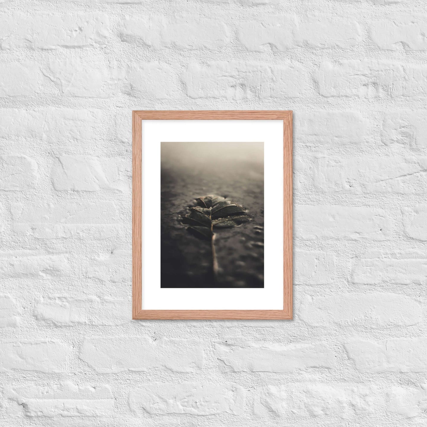 Mystical Nature Framed Poster | Serene Foggy Leaf Wall Art - StylishKnots