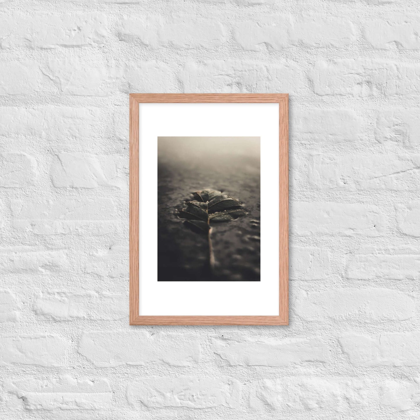 Mystical Nature Framed Poster | Serene Foggy Leaf Wall Art - StylishKnots
