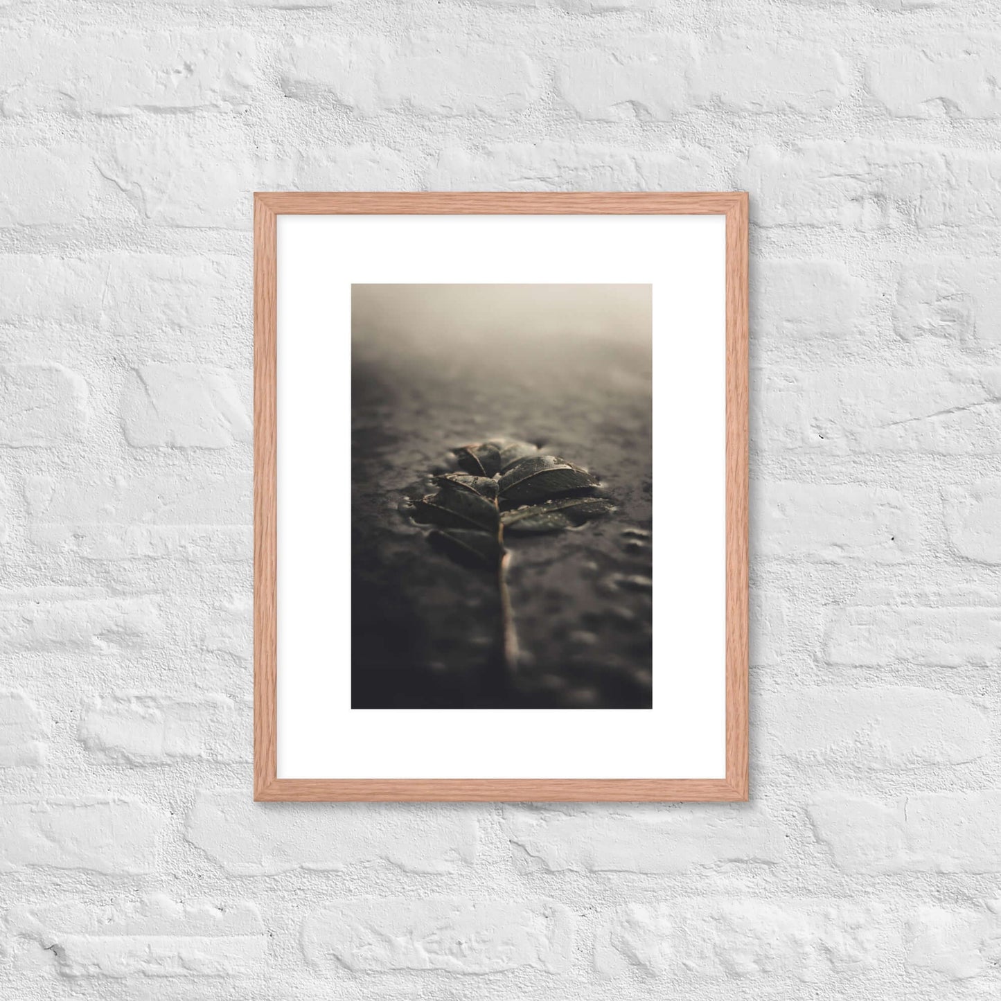 Mystical Nature Framed Poster | Serene Foggy Leaf Wall Art - StylishKnots