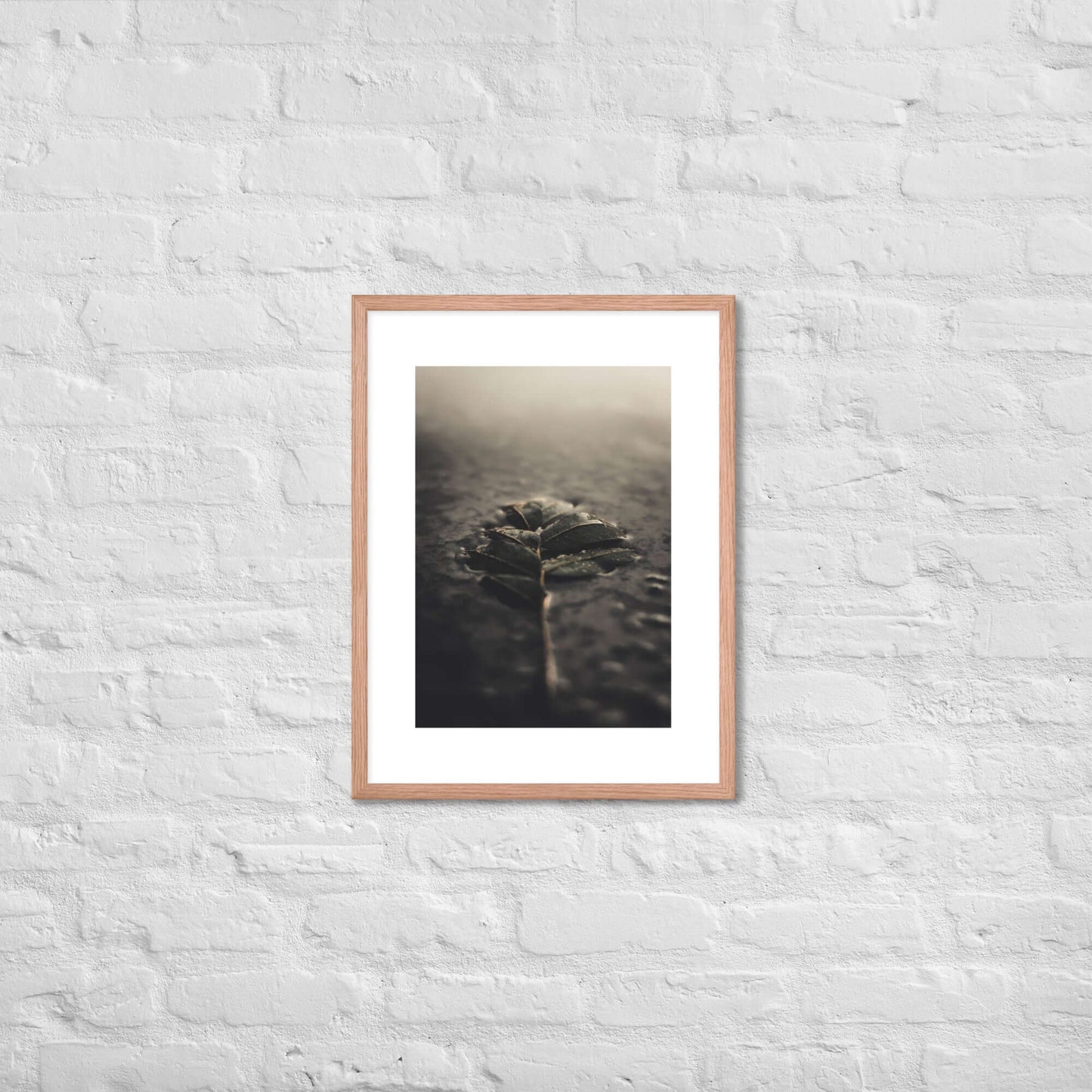 Mystical Nature Framed Poster | Serene Foggy Leaf Wall Art - StylishKnots