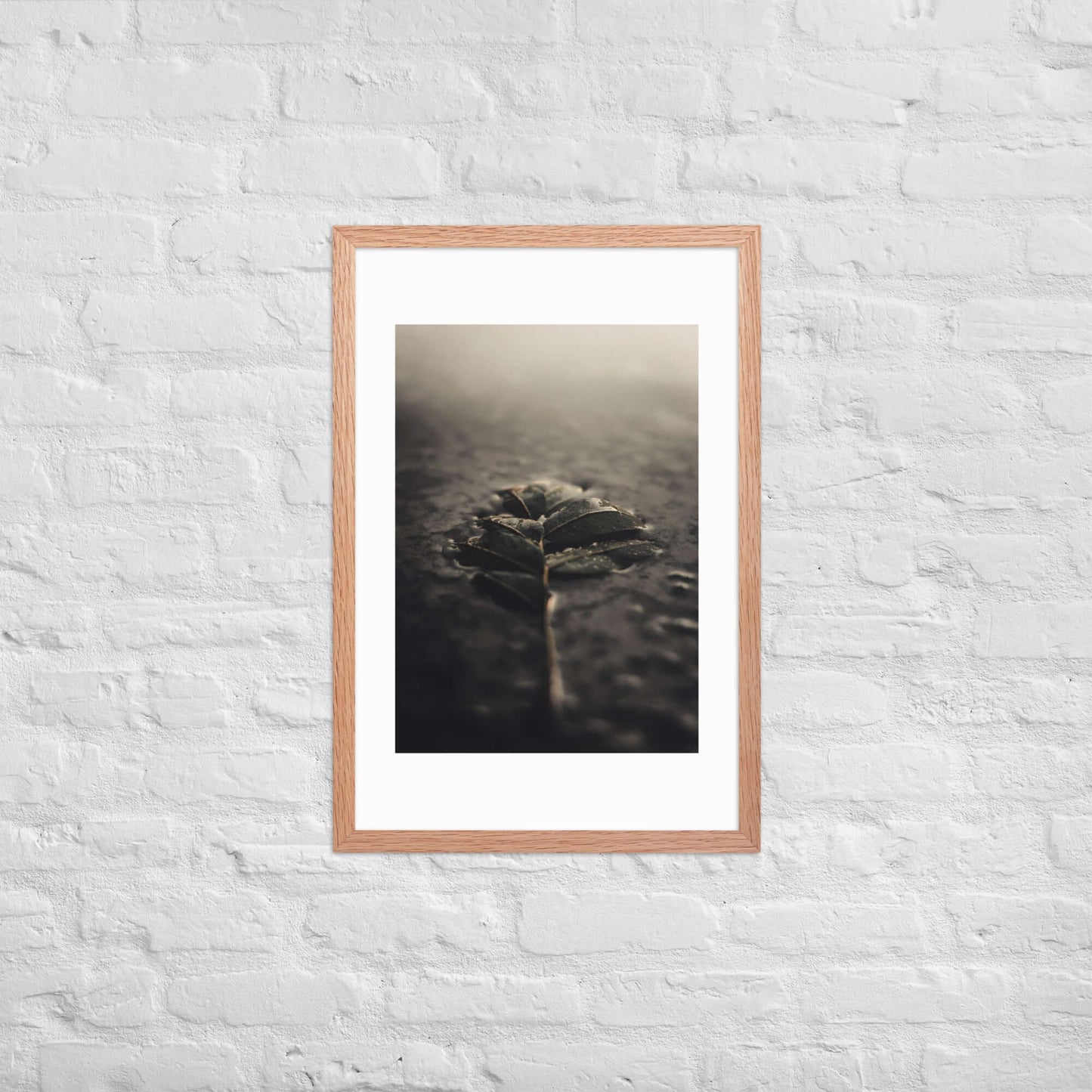 Mystical Nature Framed Poster | Serene Foggy Leaf Wall Art - StylishKnots