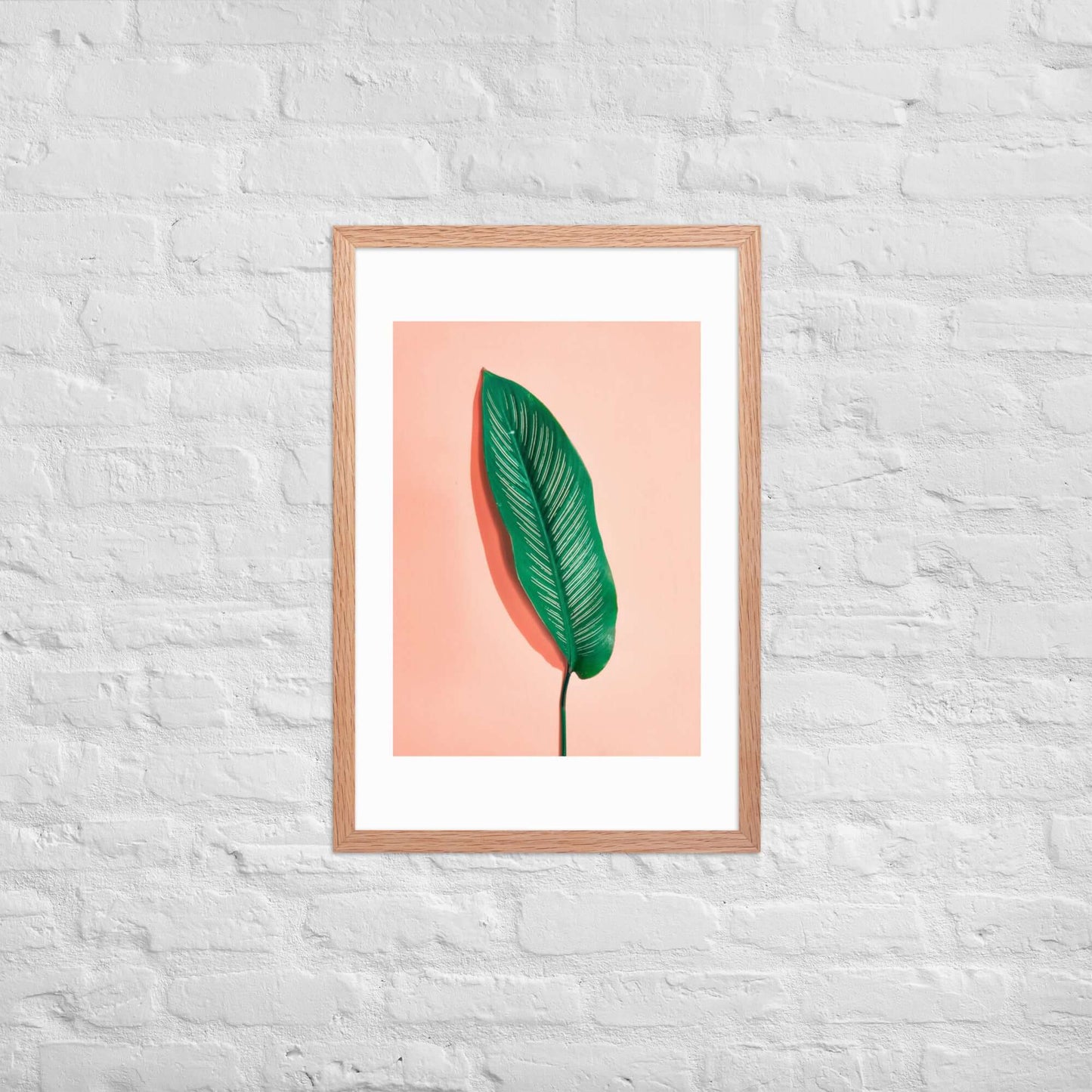 Minimalist Tropical Leaf Framed Poster | Modern Botanical Wall Art - StylishKnots