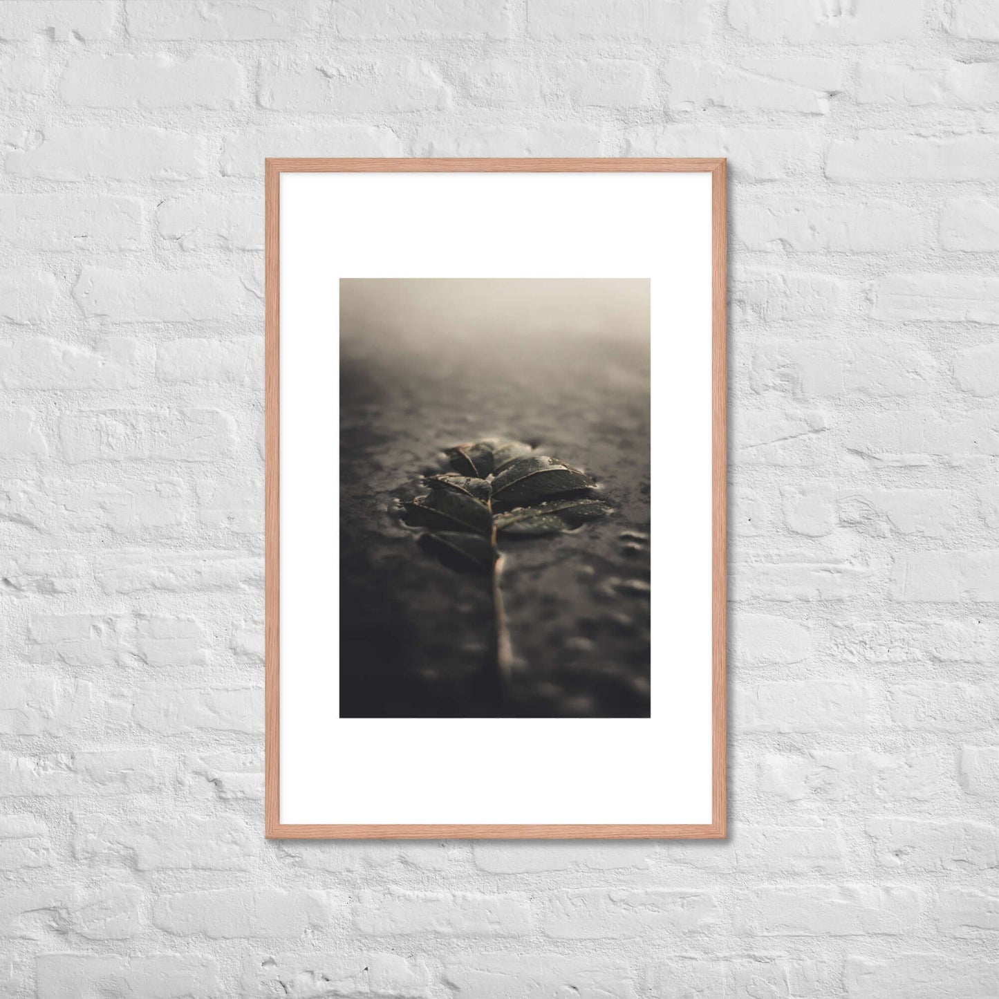 Mystical Nature Framed Poster | Serene Foggy Leaf Wall Art - StylishKnots