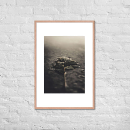 Mystical Nature Framed Poster | Serene Foggy Leaf Wall Art - StylishKnots