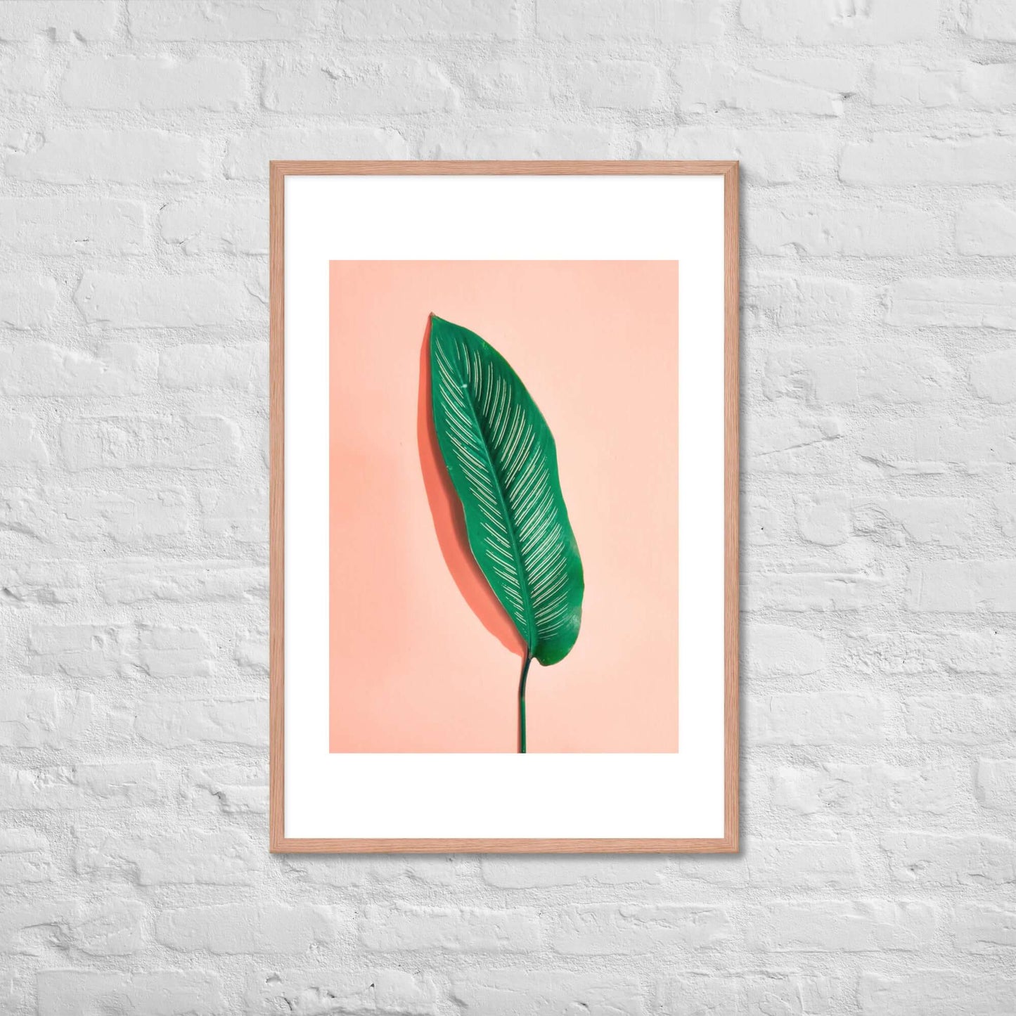 Minimalist Tropical Leaf Framed Poster | Modern Botanical Wall Art - StylishKnots