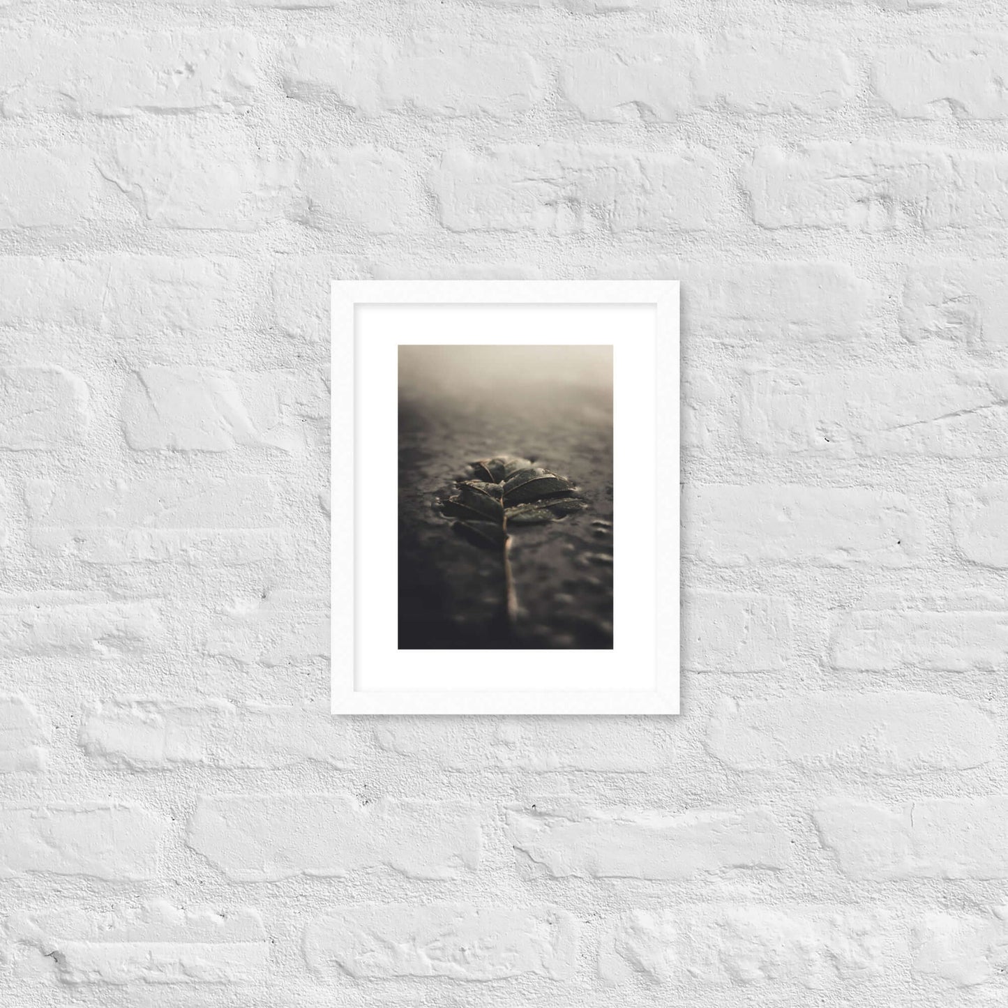 Mystical Nature Framed Poster | Serene Foggy Leaf Wall Art - StylishKnots