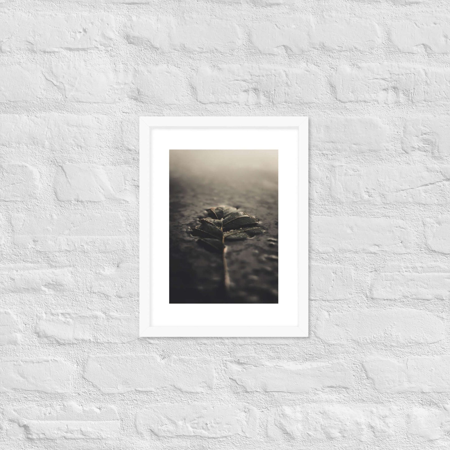 Mystical Nature Framed Poster | Serene Foggy Leaf Wall Art - StylishKnots