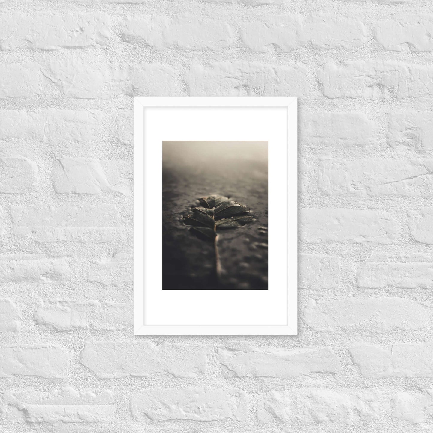 Mystical Nature Framed Poster | Serene Foggy Leaf Wall Art - StylishKnots