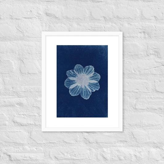 Floral Cyanotype Framed Poster – Vintage Botanical Wall Art for Timeless Elegance - StylishKnots