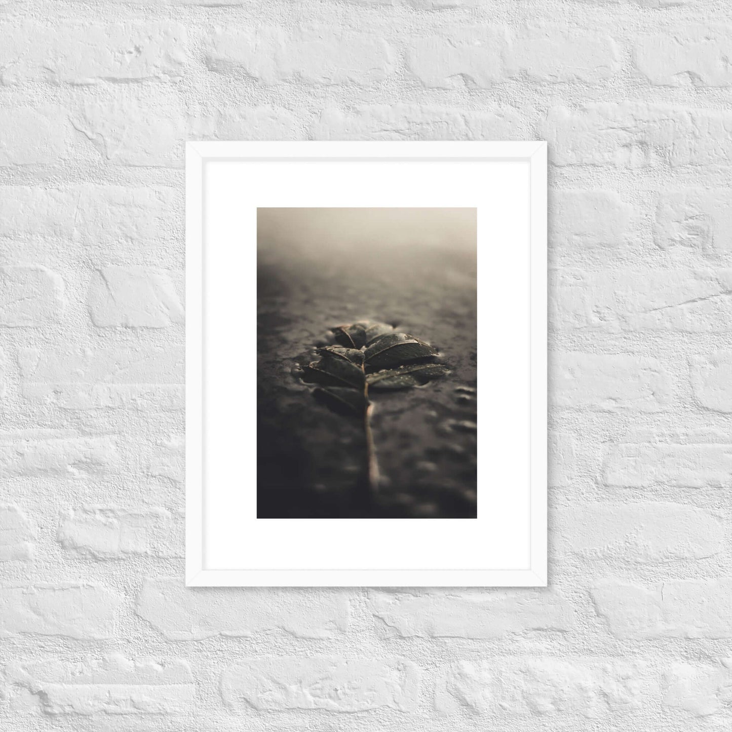 Mystical Nature Framed Poster | Serene Foggy Leaf Wall Art - StylishKnots