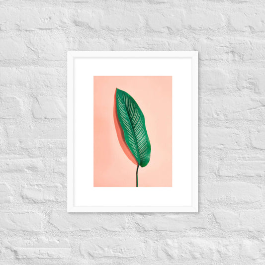 Minimalist Tropical Leaf Framed Poster | Modern Botanical Wall Art - StylishKnots