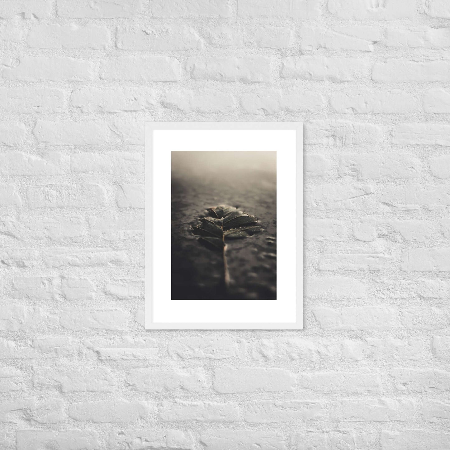 Mystical Nature Framed Poster | Serene Foggy Leaf Wall Art - StylishKnots