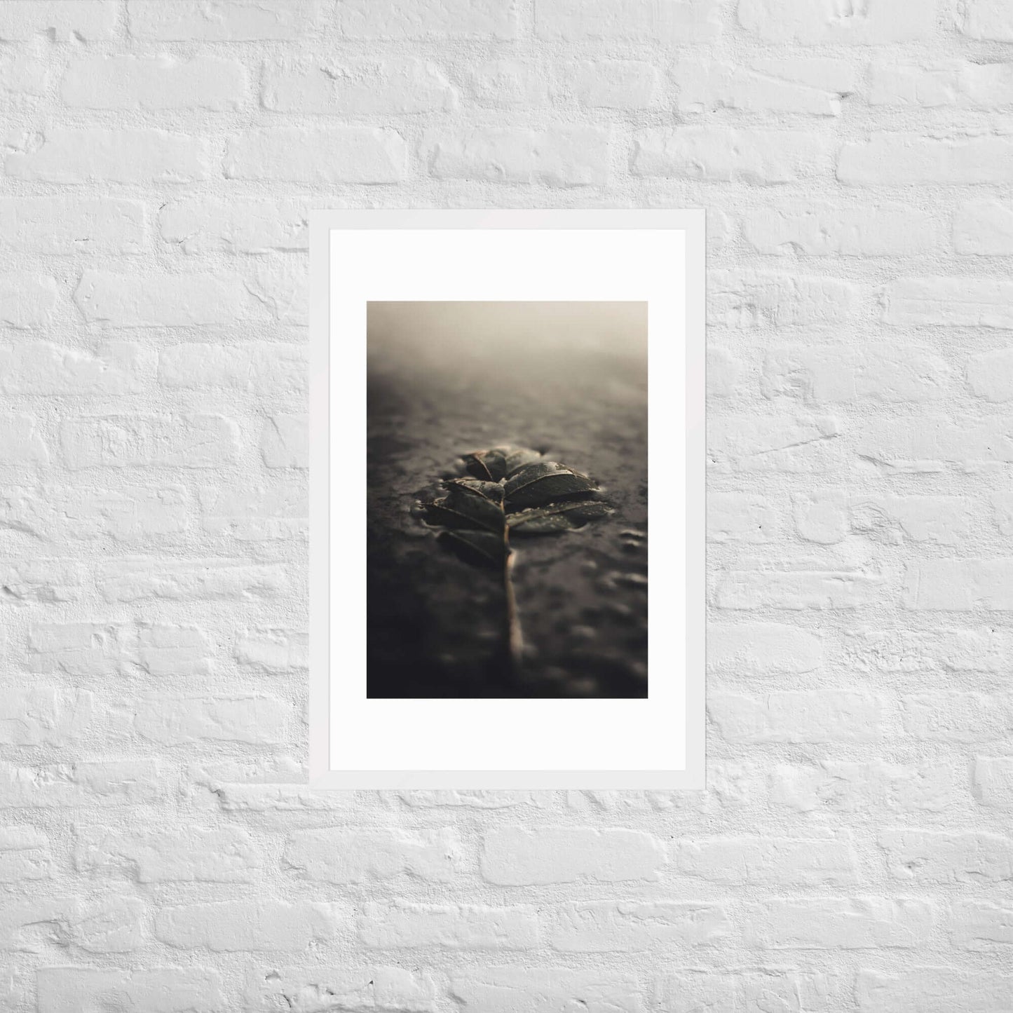 Mystical Nature Framed Poster | Serene Foggy Leaf Wall Art - StylishKnots