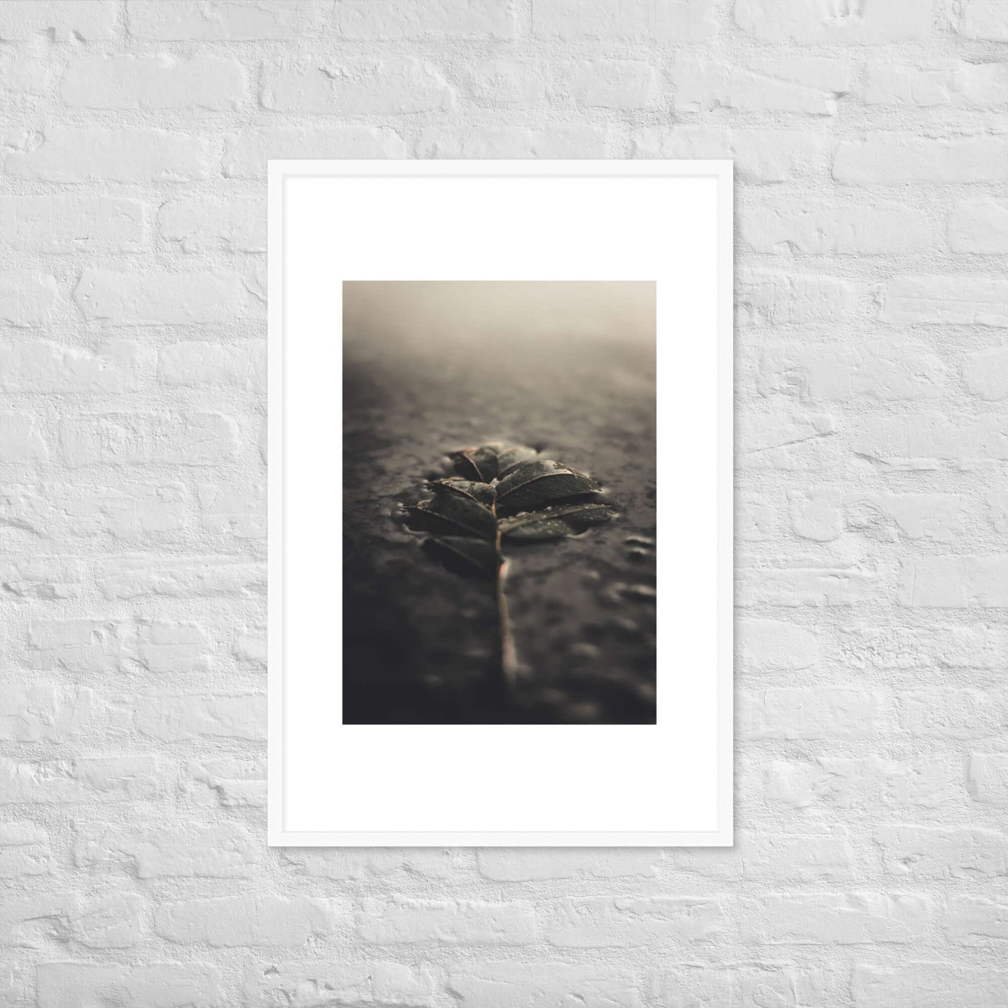 Mystical Nature Framed Poster | Serene Foggy Leaf Wall Art - StylishKnots