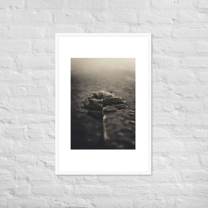 Mystical Nature Framed Poster | Serene Foggy Leaf Wall Art - StylishKnots
