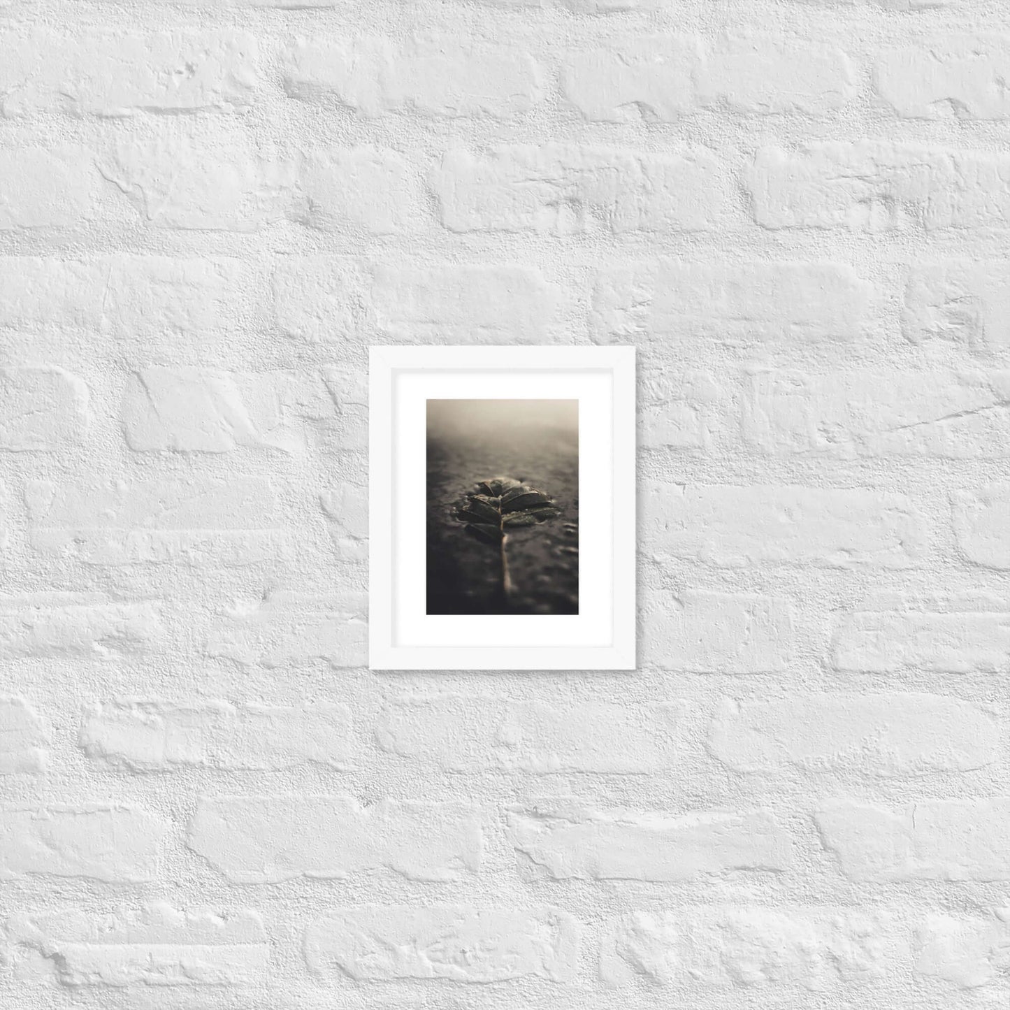 Mystical Nature Framed Poster | Serene Foggy Leaf Wall Art - StylishKnots