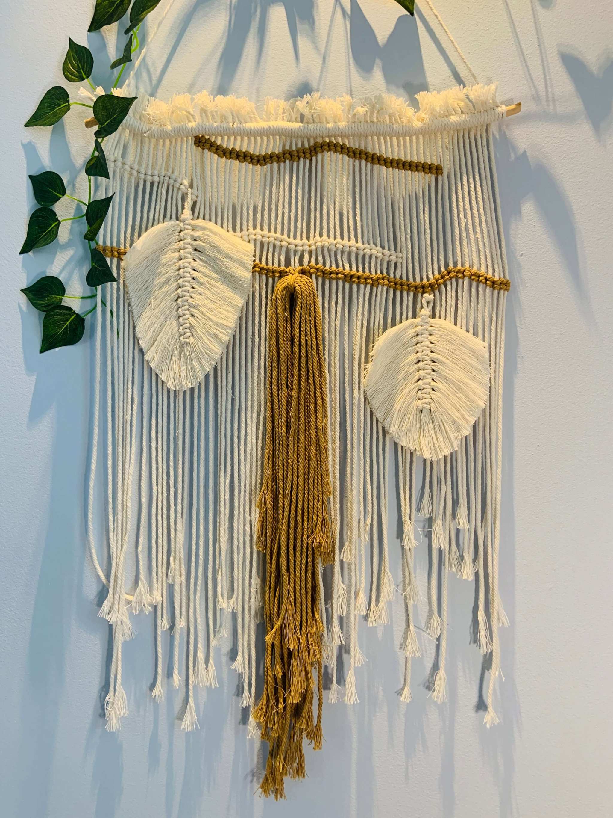 Golden Highlights Macrame Wall Hanging