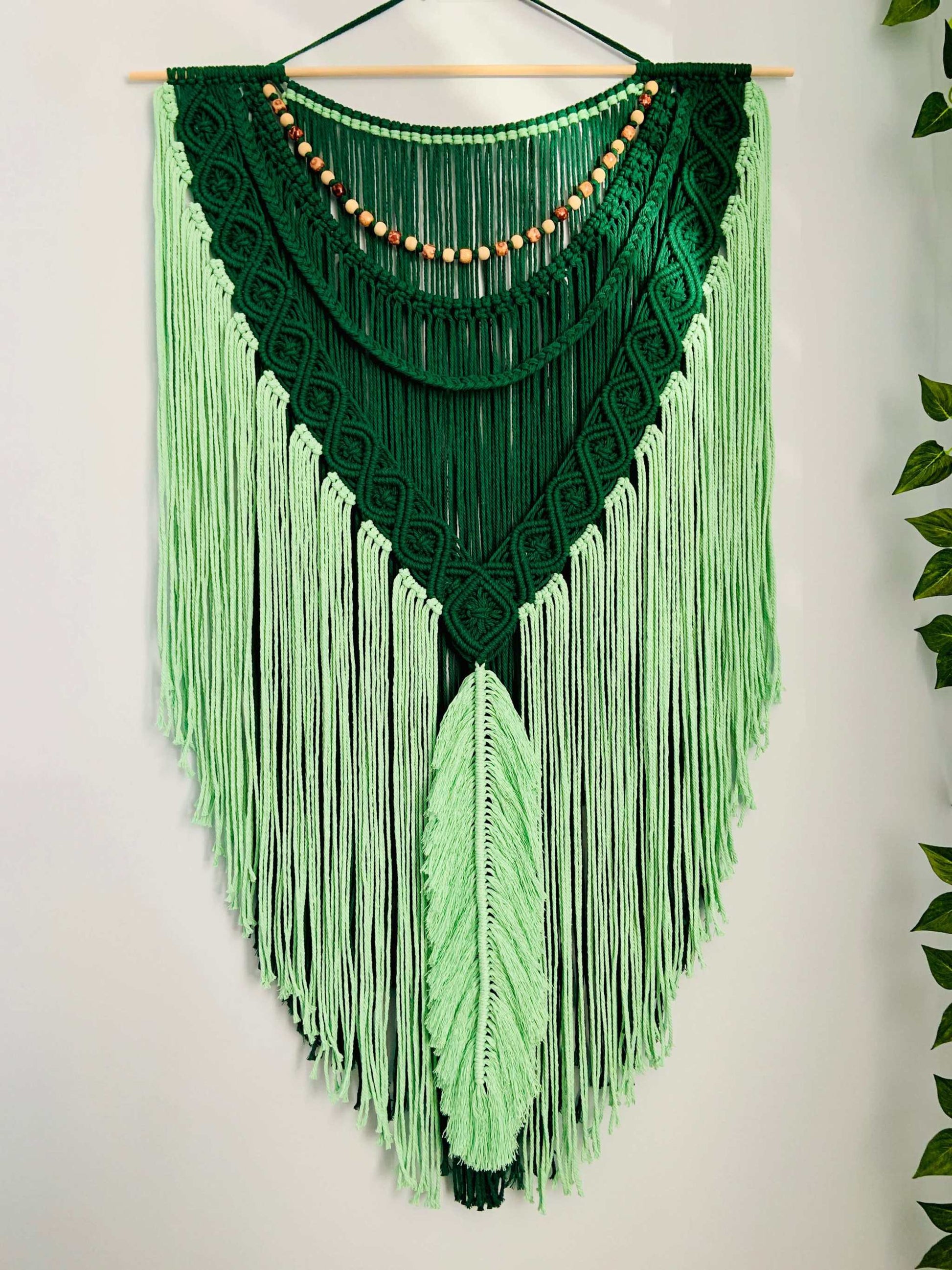Green Dream Beaded Wall Décor - Macrame Hanging
