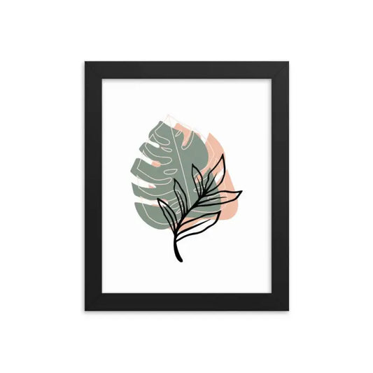 Modern Botanical Elegance Poster - Black / 8″×10″ - Framed