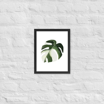 Monstera Leaf Framed Poster - Black / 11″×14″