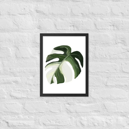 Monstera Leaf Framed Poster - Black / 12″×16″