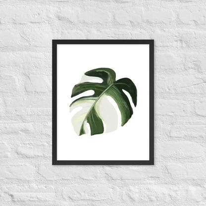 Monstera Leaf Framed Poster - Black / 16″×20″