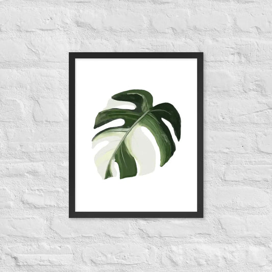 Monstera Leaf Framed Poster - Black / 16″×20″