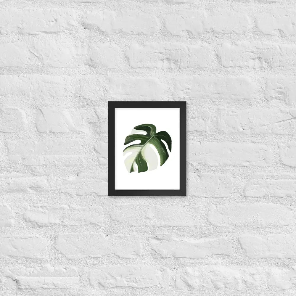 Monstera Leaf Framed Poster - Black / 8″×10″