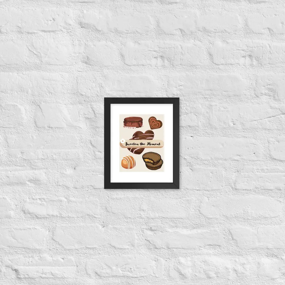 Sweeten the Moment Chocolate Poster - Black / 8″×10″ - Framed