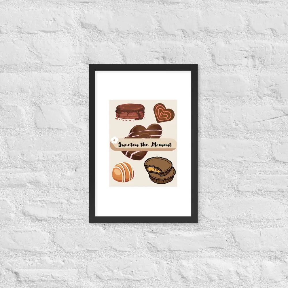 Sweeten the Moment Chocolate Poster - Black / 12″×18″ - Framed