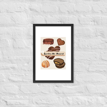 Sweeten the Moment Chocolate Poster - Black / 12″×18″ - Framed