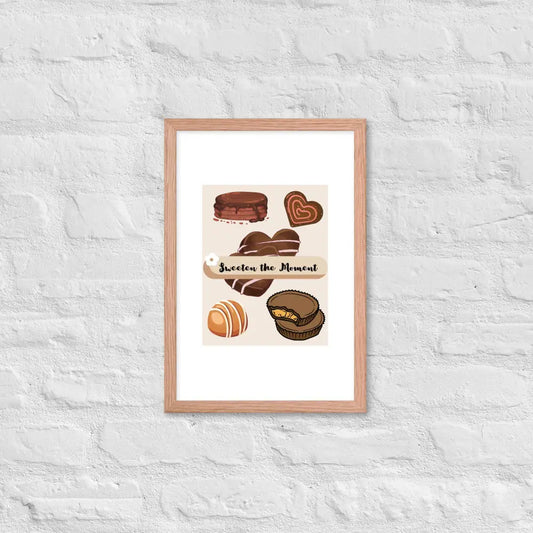 Sweeten the Moment Chocolate Poster - Red Oak / 12″×18″ - Framed