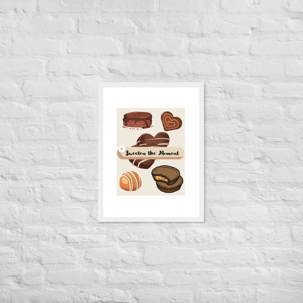 Sweeten the Moment Chocolate Poster - White / 18″×24″ - Framed